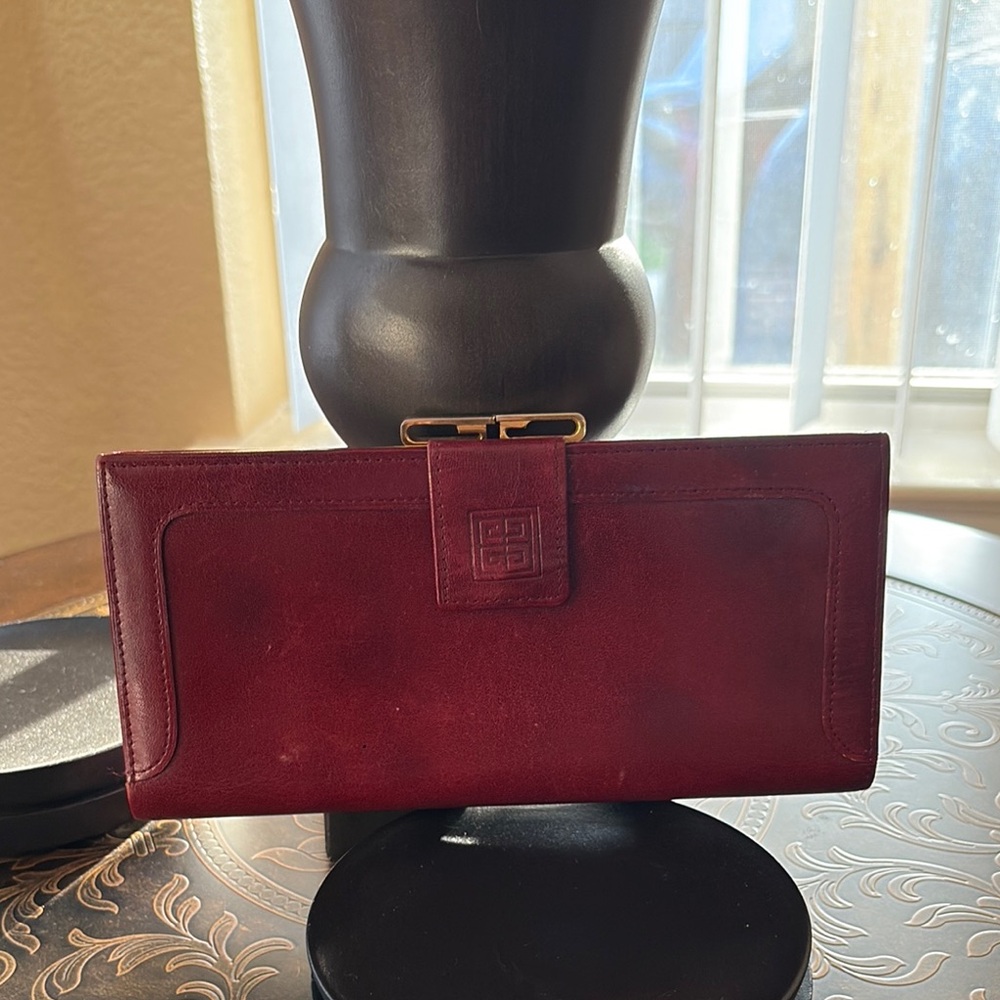 Givenchy Burgundy Leather Wallet Vintage